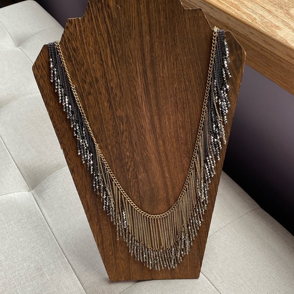Vintage Kenneth Cole Two Tone Fringe Necklace - Picture 1 of 4